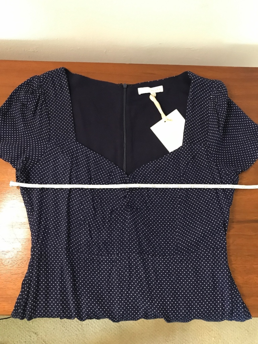 Honey Belle navy and white polka dot mini dress NWT